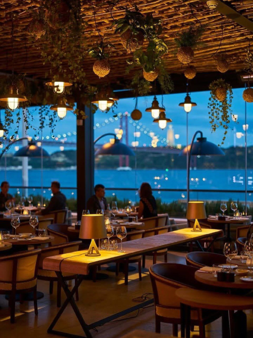Restaurante rústico na beira do rio na Ilha do Combu