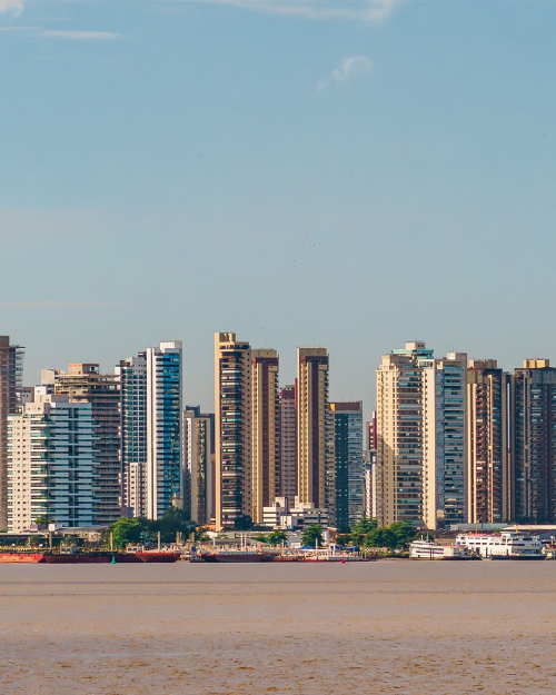 Vista aérea de um bairro arborizado de Belém