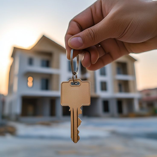 Chaves de uma casa simbolizando o primeiro investimento em imóveis