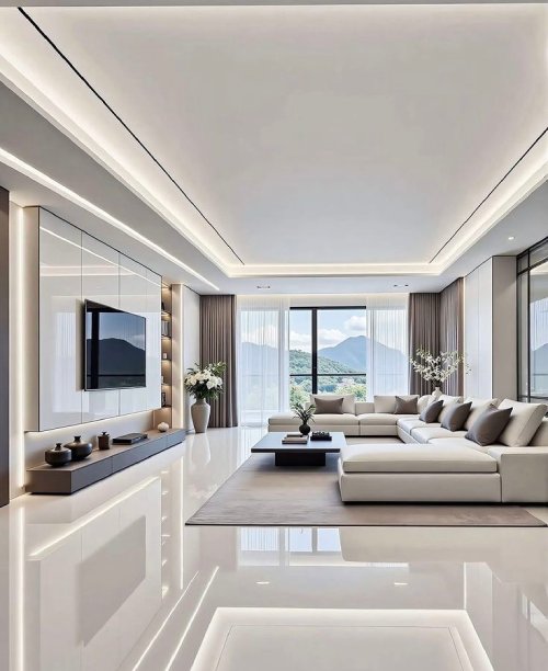 Sala de estar moderna e aconchegante